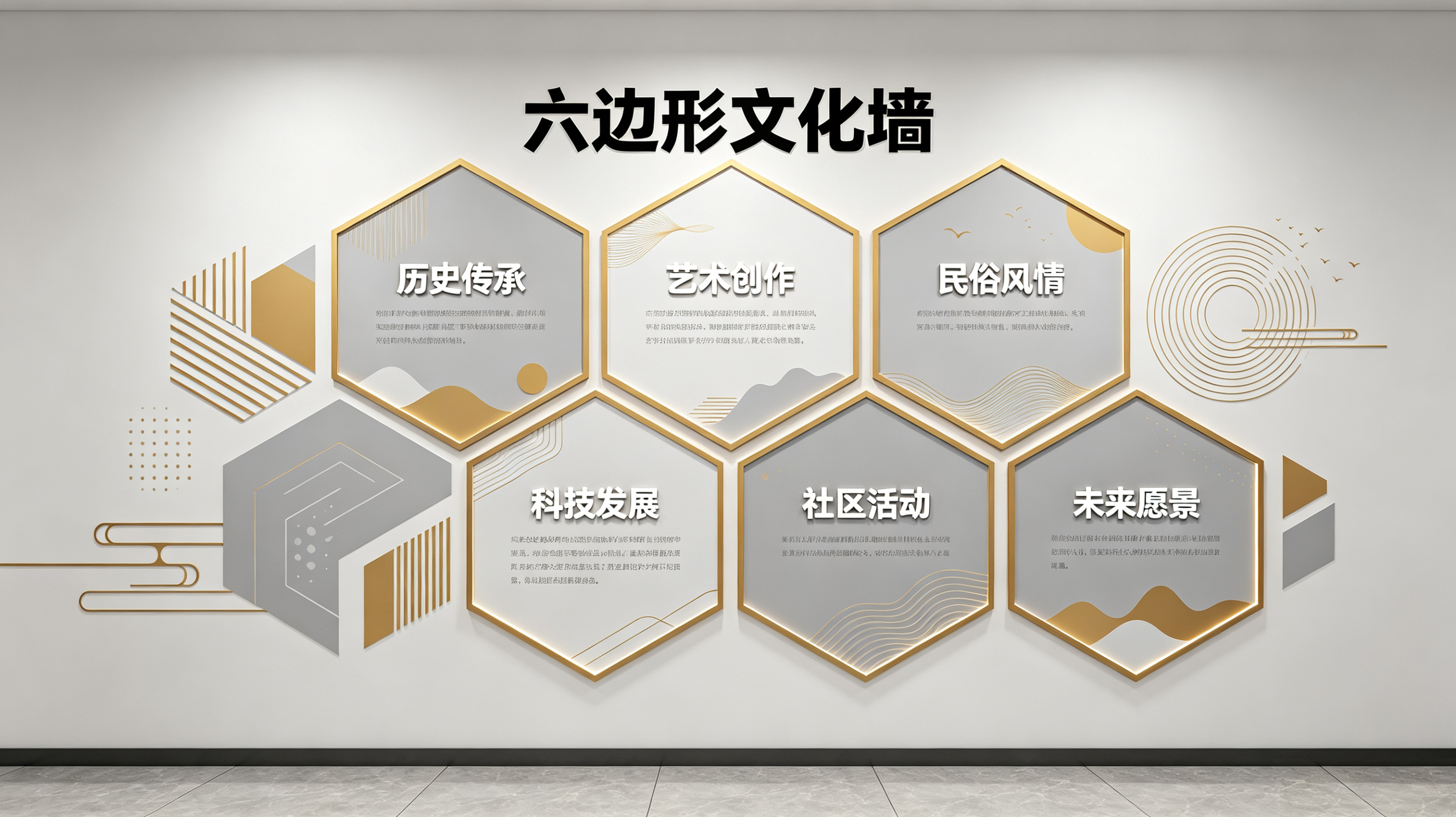 成都企业文化墙 | 六边形信息美学